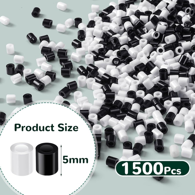 Augsun Fuse Beads, 1500Pcs Black White Melty Beads 5mm Iron Beads for Arts and Crafts - Image 2